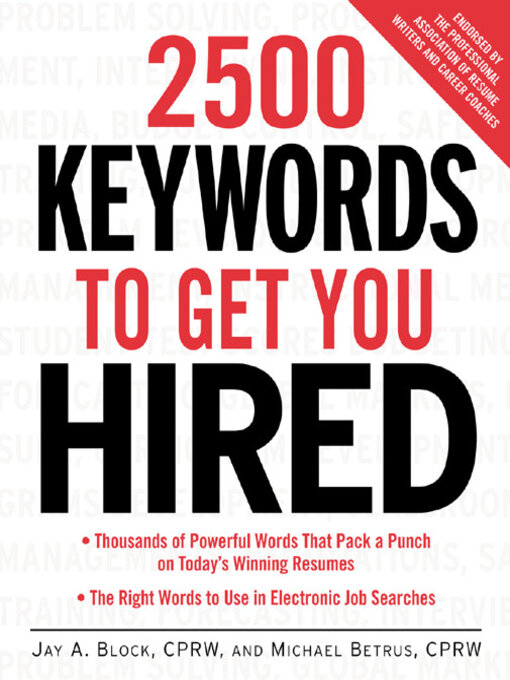 Title details for 2500 Keywords to Get You Hired by Jay A. Block - Available